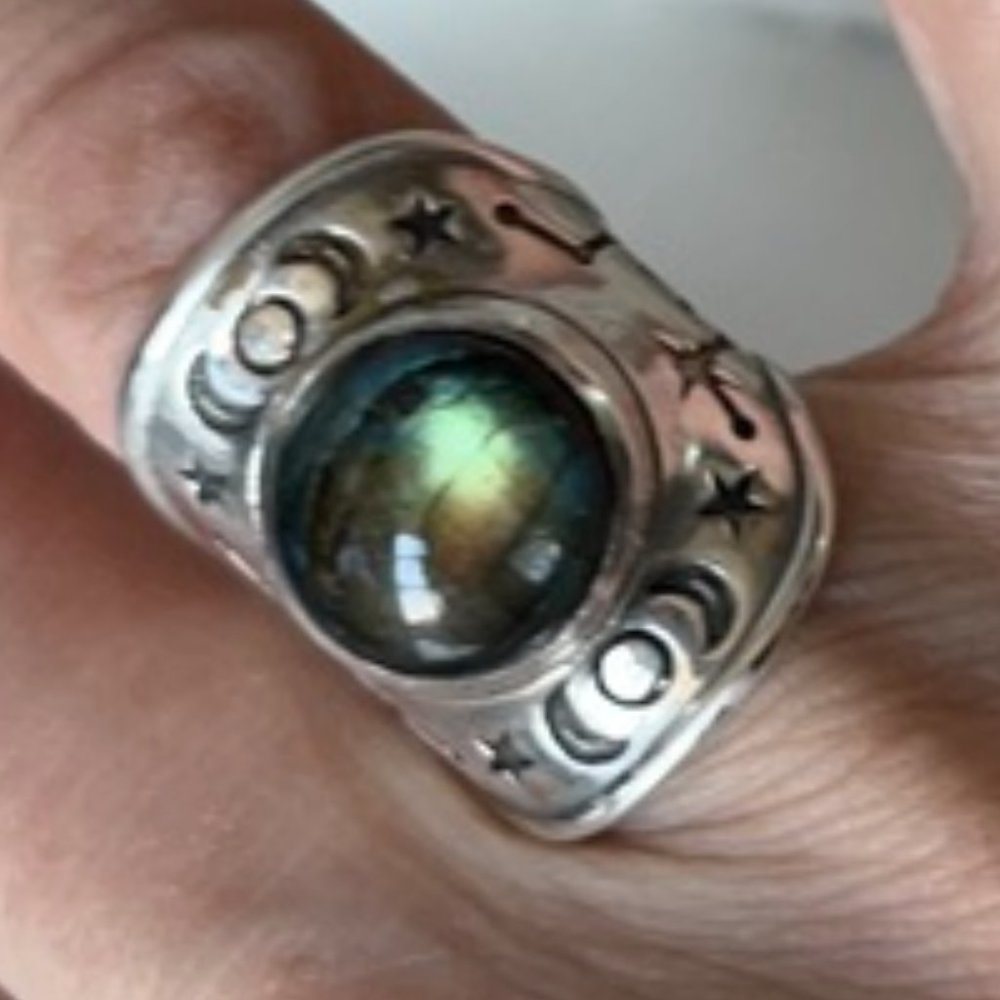 Pamela Love ring sterling silver with inlay